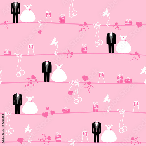 Seamless Pattern Wedding Pink