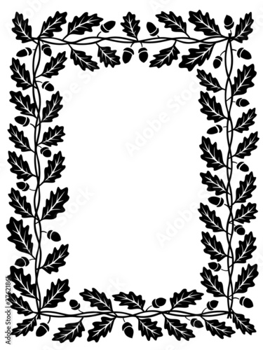 oak leaf frame black silhouette