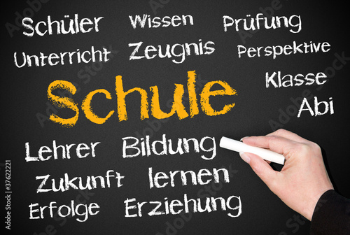 Schule und Schultafel mit Ideen