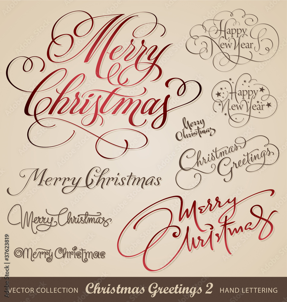 christmas greetings hand lettering set (vector) christmas greetings hand lettering set (vector)