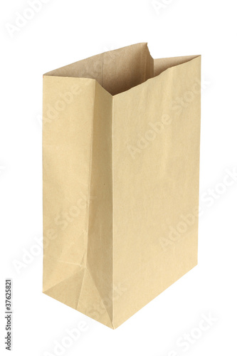 Paper bag isolated on white background