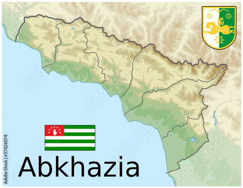 country emblem abkhazia map flag coat