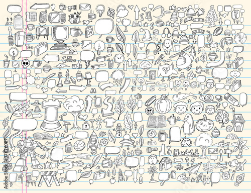 Notebook Doodle Design Elements Vector Set