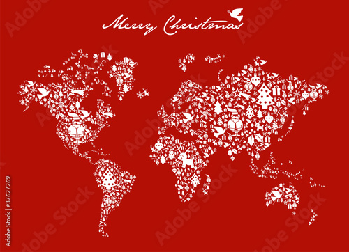 Christmas globe map concept