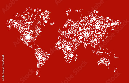 Christmas globe map concept