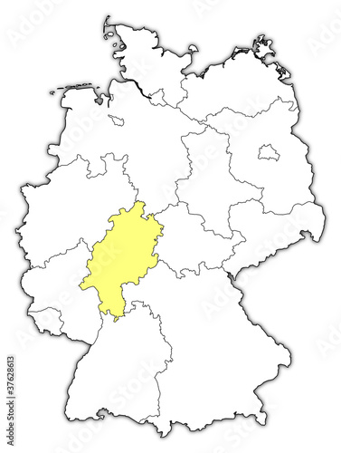 Map of Germany  Hesse highlighted