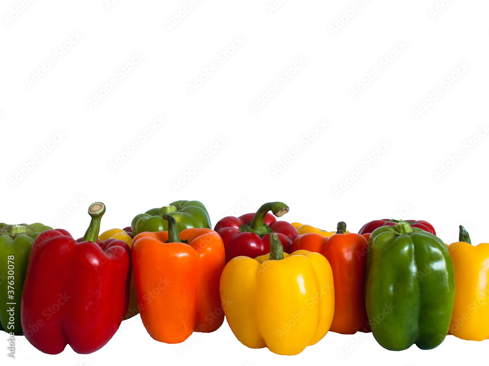 Row of Bell Peppers