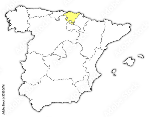 Map of Spain  Basque Country highlighted
