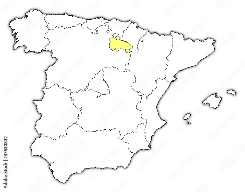 Map of Spain, La Rioja highlighted