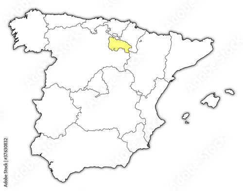 Map of Spain, La Rioja highlighted
