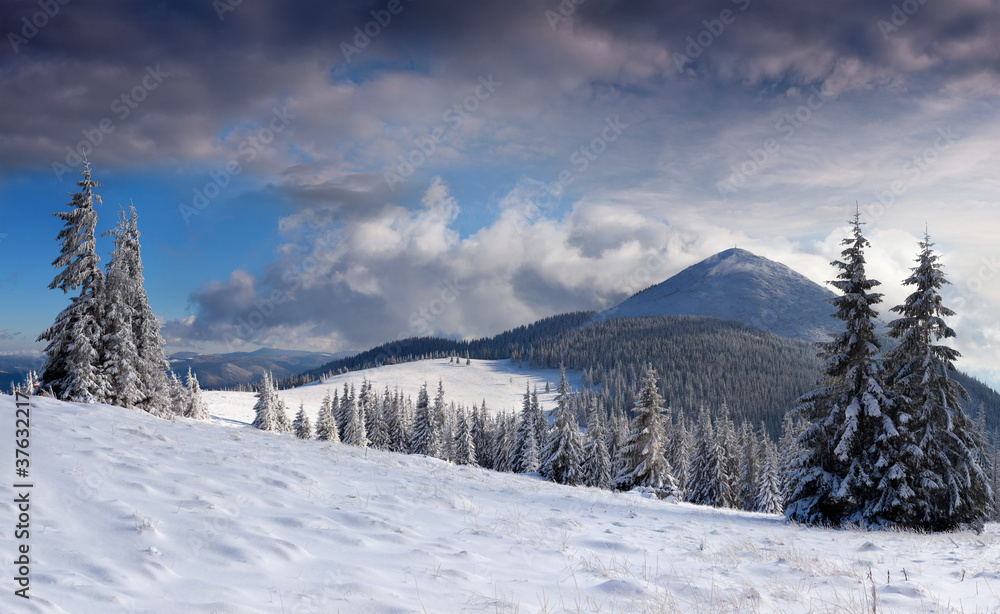 Beautiful winter landscape in the mountains Beautiful winter landscape in the mountains