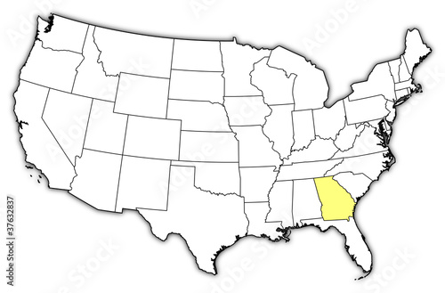 Map of the United States  Georgia highlighted