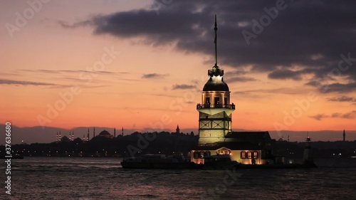 view of kizkulesi from salacak (asian part of istanbul ) photo