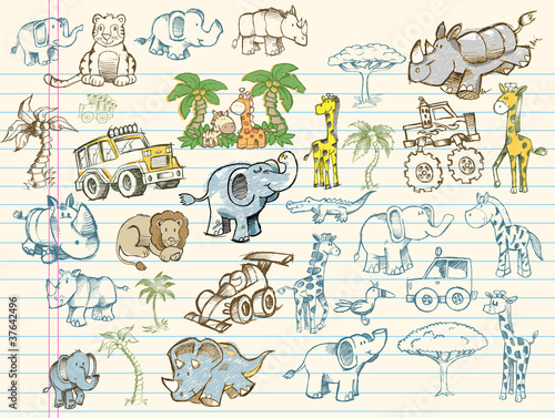 Photography Doodle Sketch Vector Illustration Elements Design Set