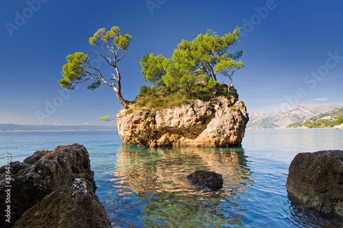 beautiful rock in brela, croatia