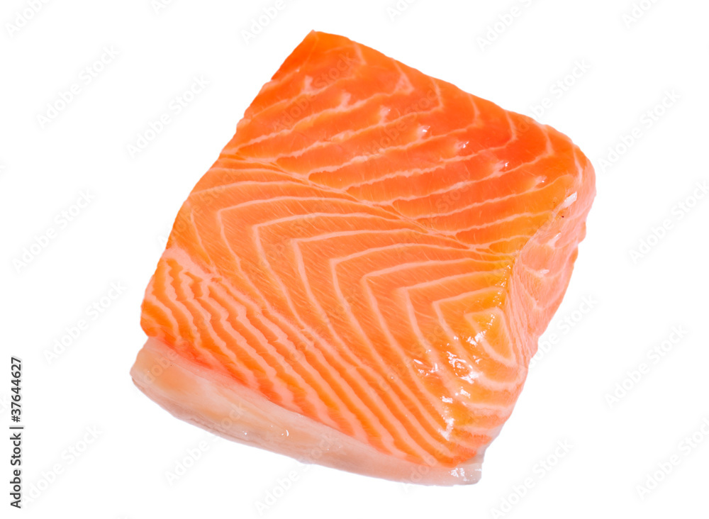 Salmon fillet on white. Salmon fillet on white.