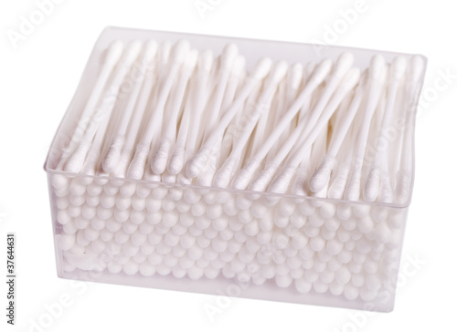 Box with cotton buds.