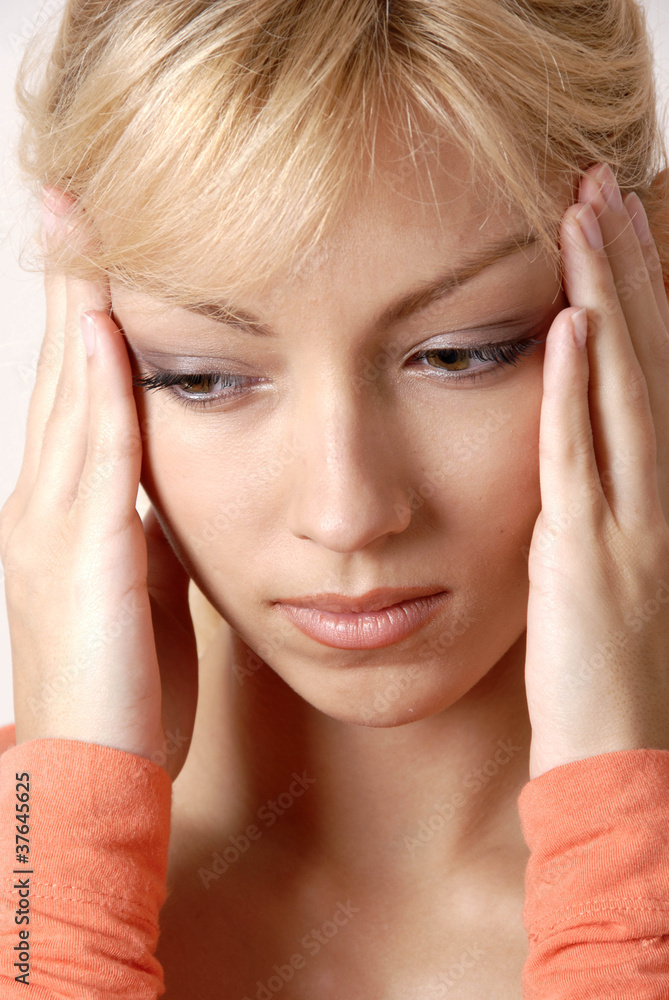 Naklejka premium femme mal de tête