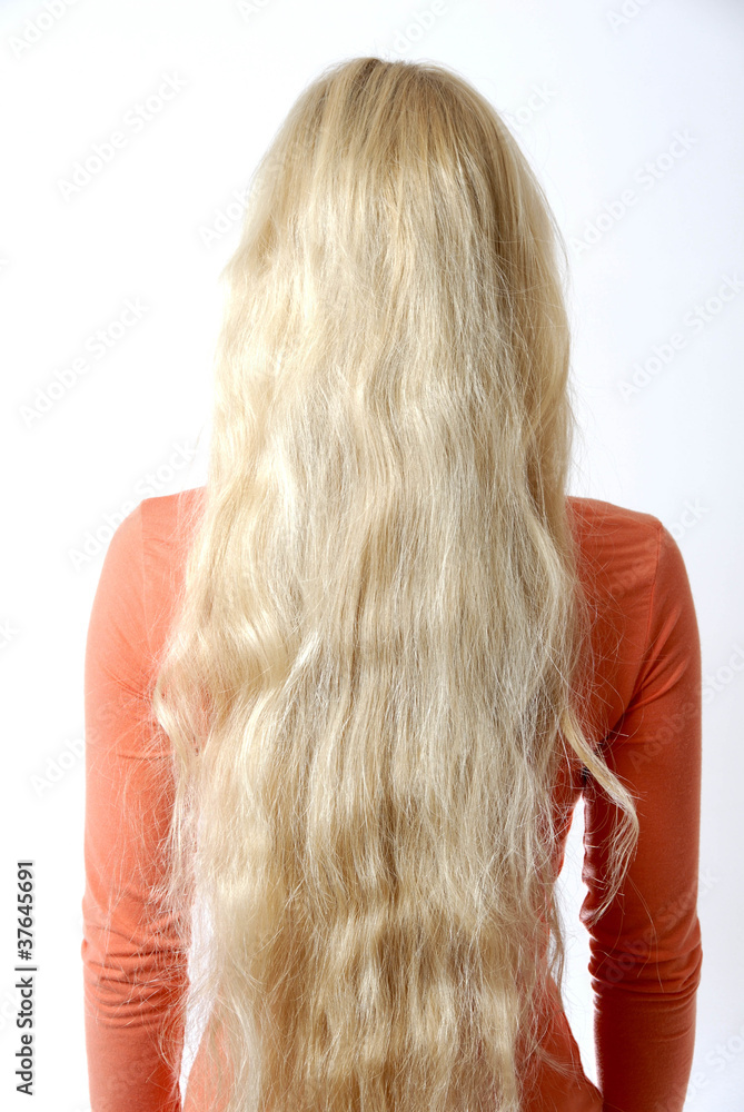 Naklejka premium femme cheveux long soin