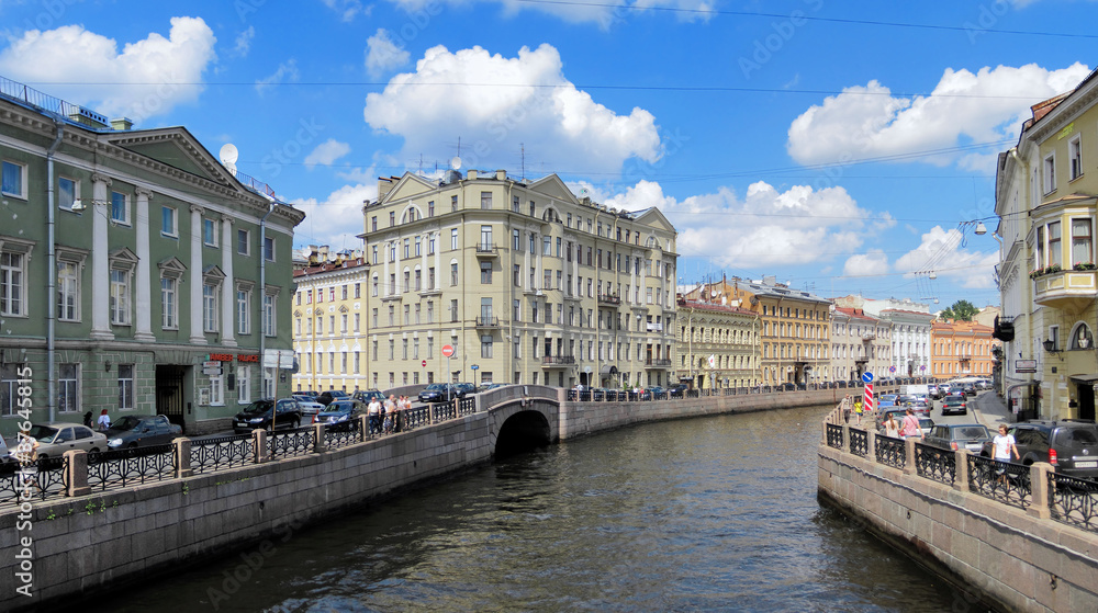 Moyka river in Saint Petersburg, Russia