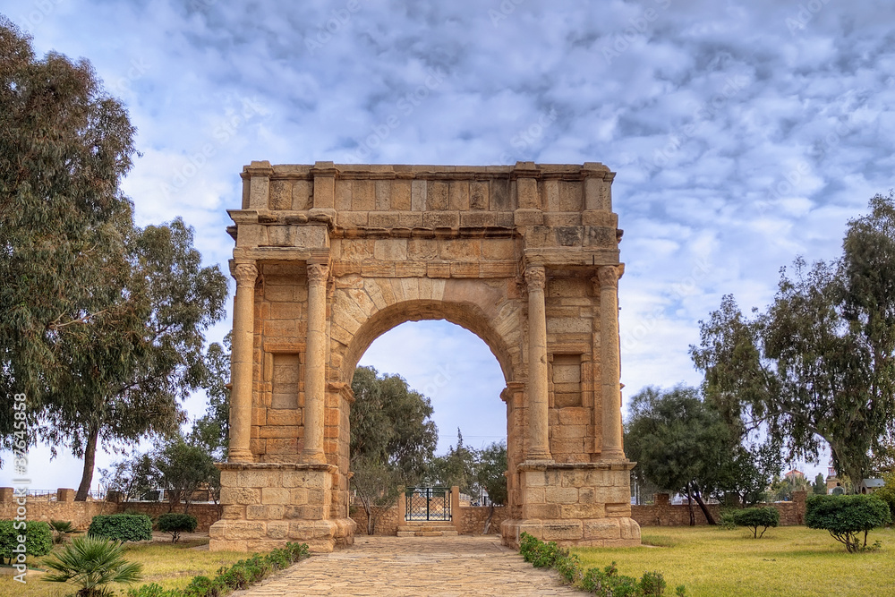 Arch of triumph in Sbeitla, Tunisia