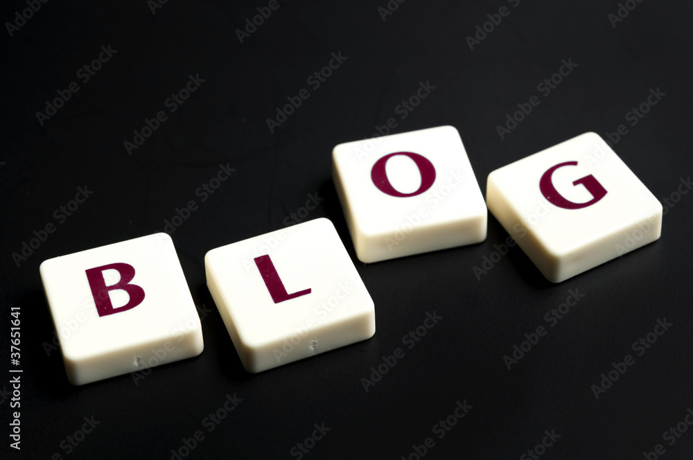 Blog word made by letter pieces