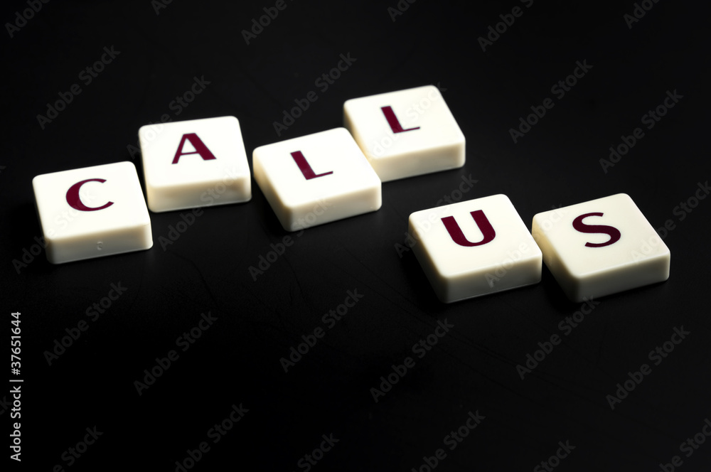 Call Us word made by letter pieces Call Us word made by letter pieces