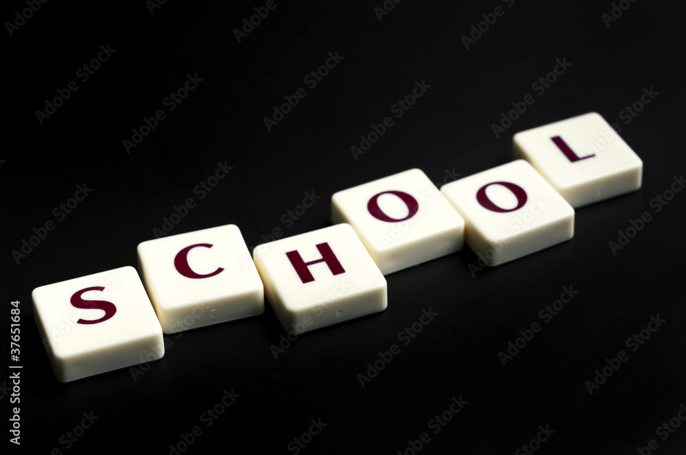 School word made by letter pieces School word made by letter pieces