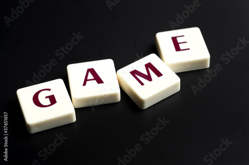 Game word made by letter pieces