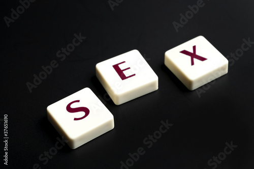 Sex word made by letter pieces