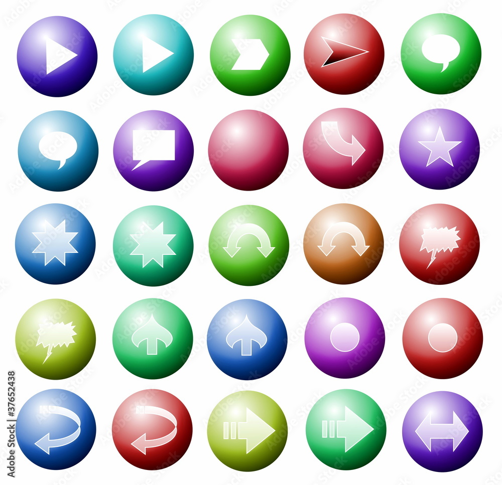 Colorful round Web Buttons Colorful round Web Buttons