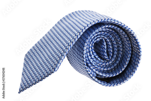 closeup of blue tie on spyral