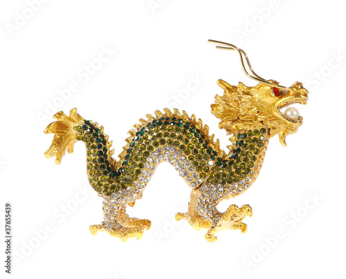 Metal dragon with crystals  souvenir 