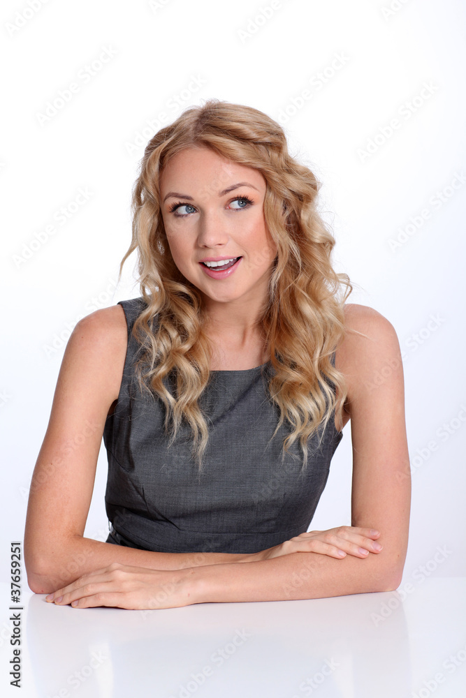 Portrait of businesswoman with perplexed look Portrait of businesswoman with perplexed look