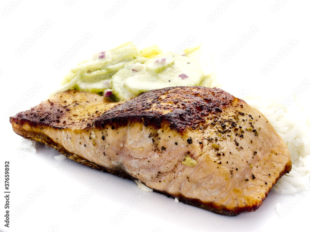 gebratene Lachsschnitte