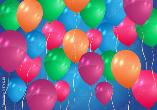 Colorful balloons flying in the air