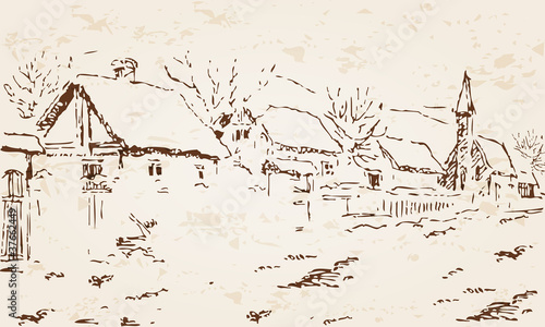 Retro winter village