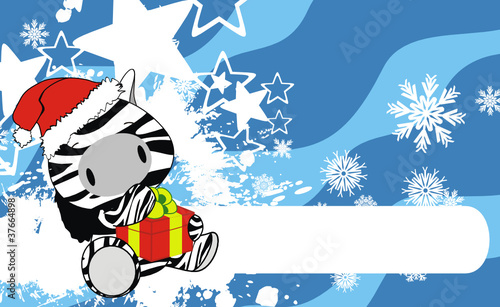 zebra baby cartoon xmas background