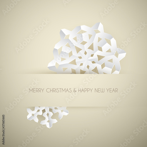Vector white paper christmas snowflake