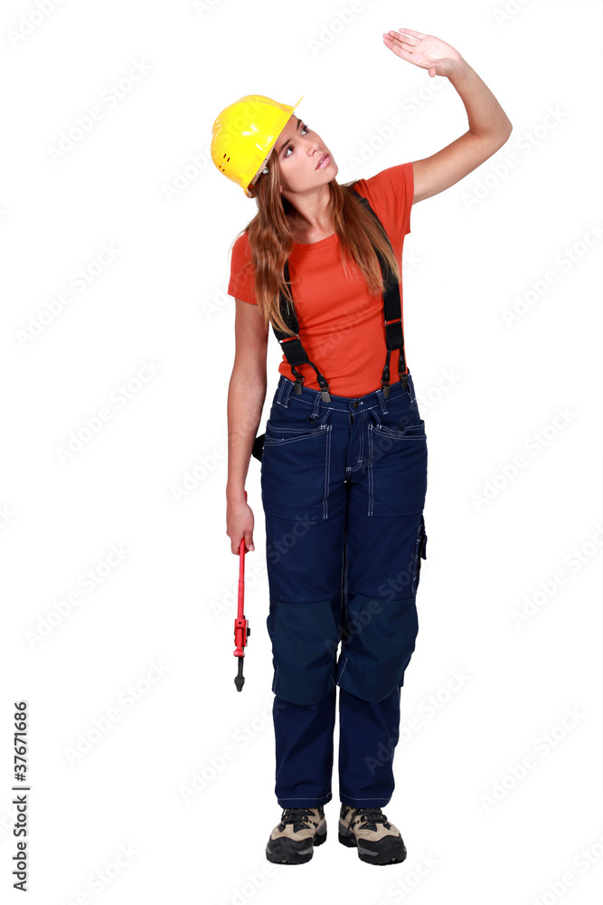 Woman with wrench Woman with wrench