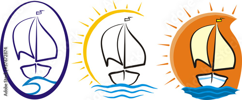 yacht at sea - silhouette