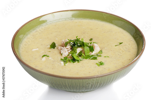creamy soup with parsley