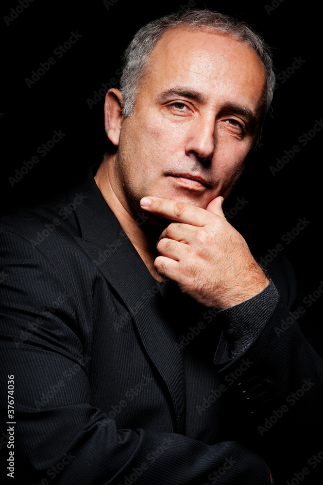 portrait of pensive senior man