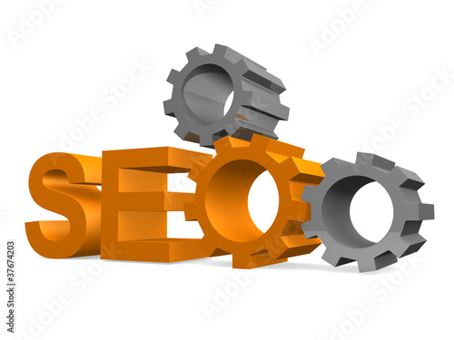 SEO - Search Engine symbol with gears