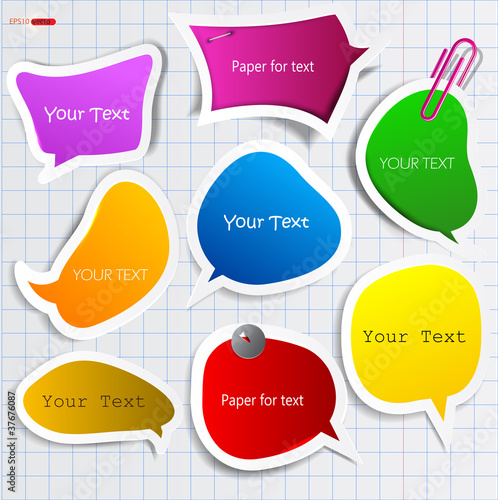 Colorful paper bubble for speech