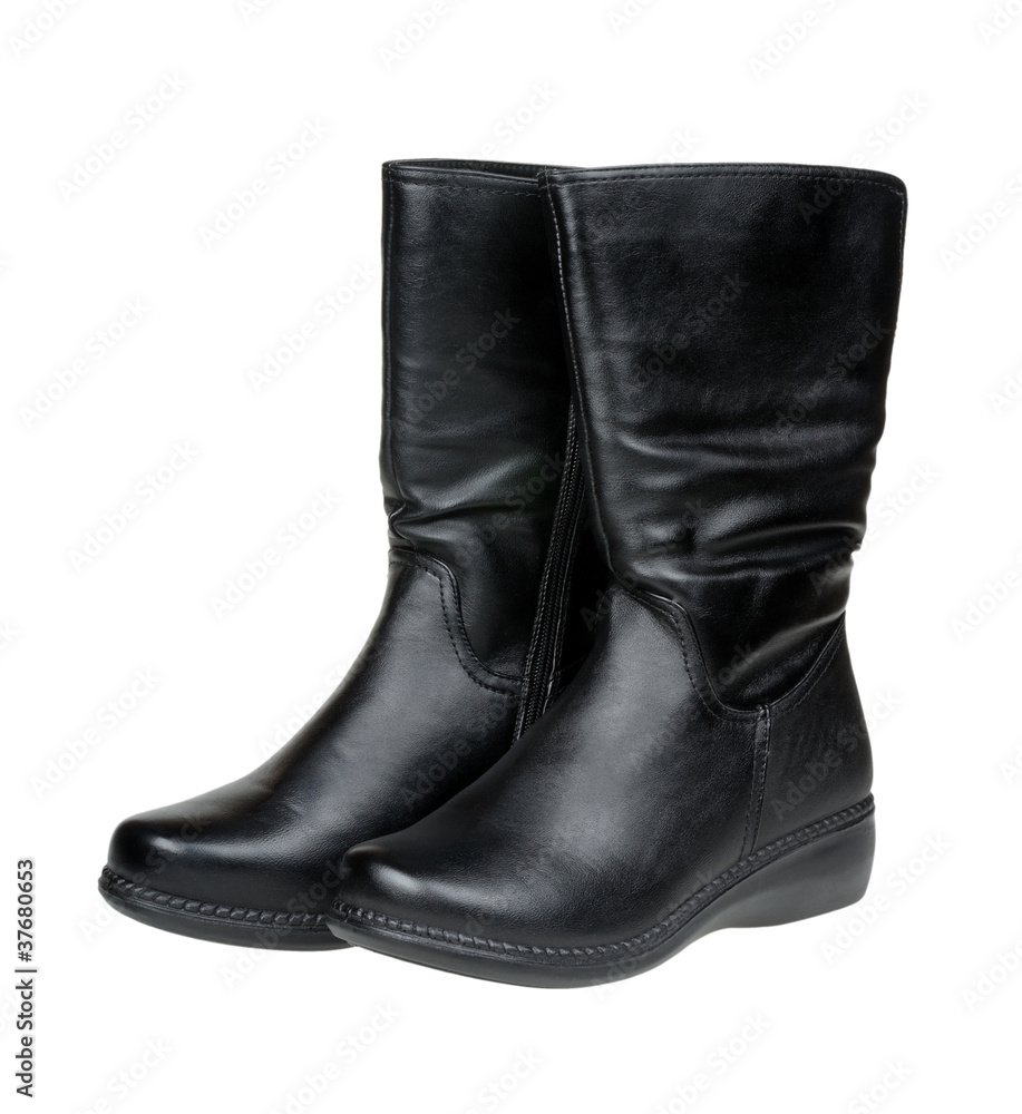 black boots isolated on a white background black boots isolated on a white background