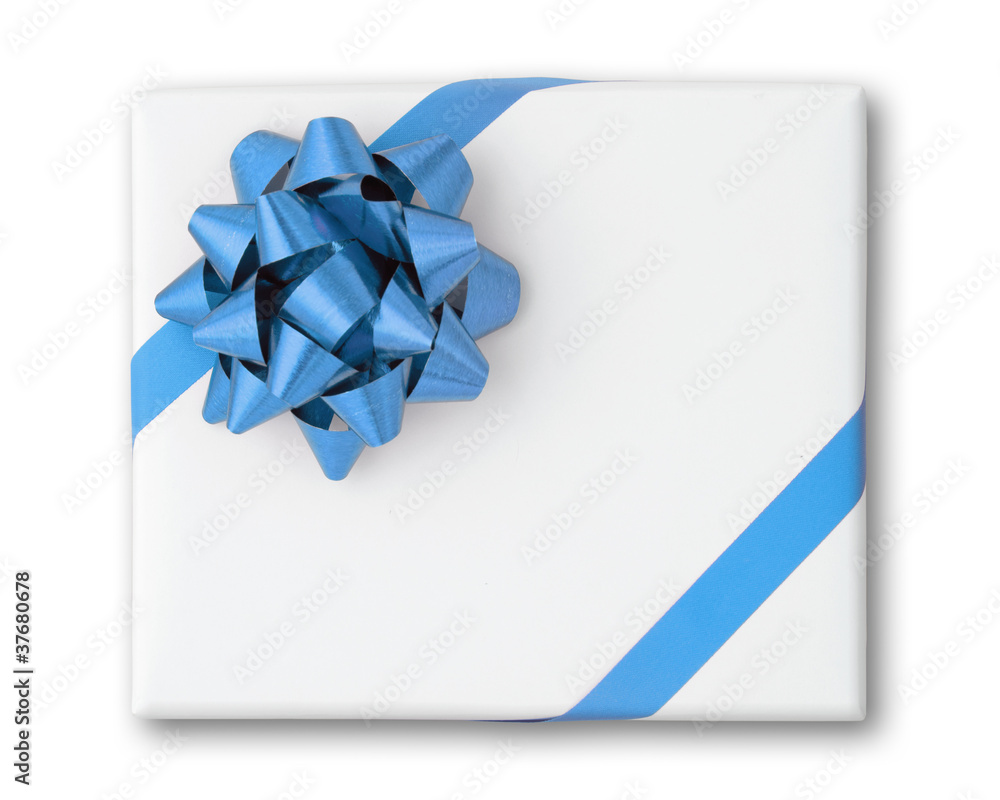 Blue star and Oblique line ribbon on box Blue star and Oblique line ribbon on box