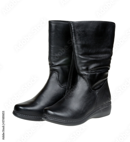 black boots isolated on a white background