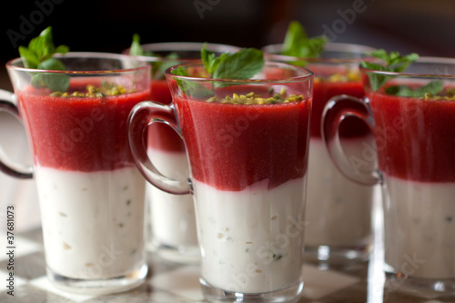 Wallpaper Mural Delicious  dessert with red berries, yogurt and peppermint leaf Torontodigital.ca