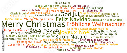 Tag Cloud Fröhliche Weihnachten in 56 Sprachen